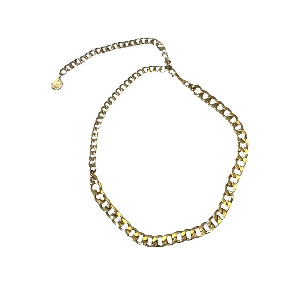 Vintage 90s Chunky Curb Chain Belt womens Heavy Gold Tone Statement Waist Chain